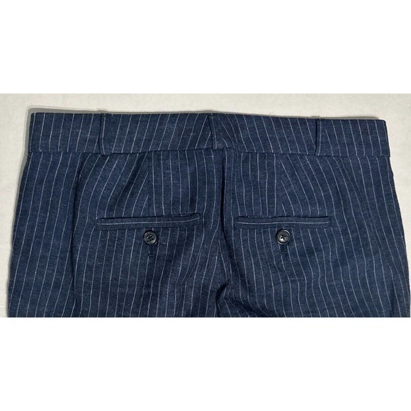 Banana Republic Factory White Navy Blue Ryan Pinstripe Straight Leg Pants Sz 00P - Picture 9 of 15